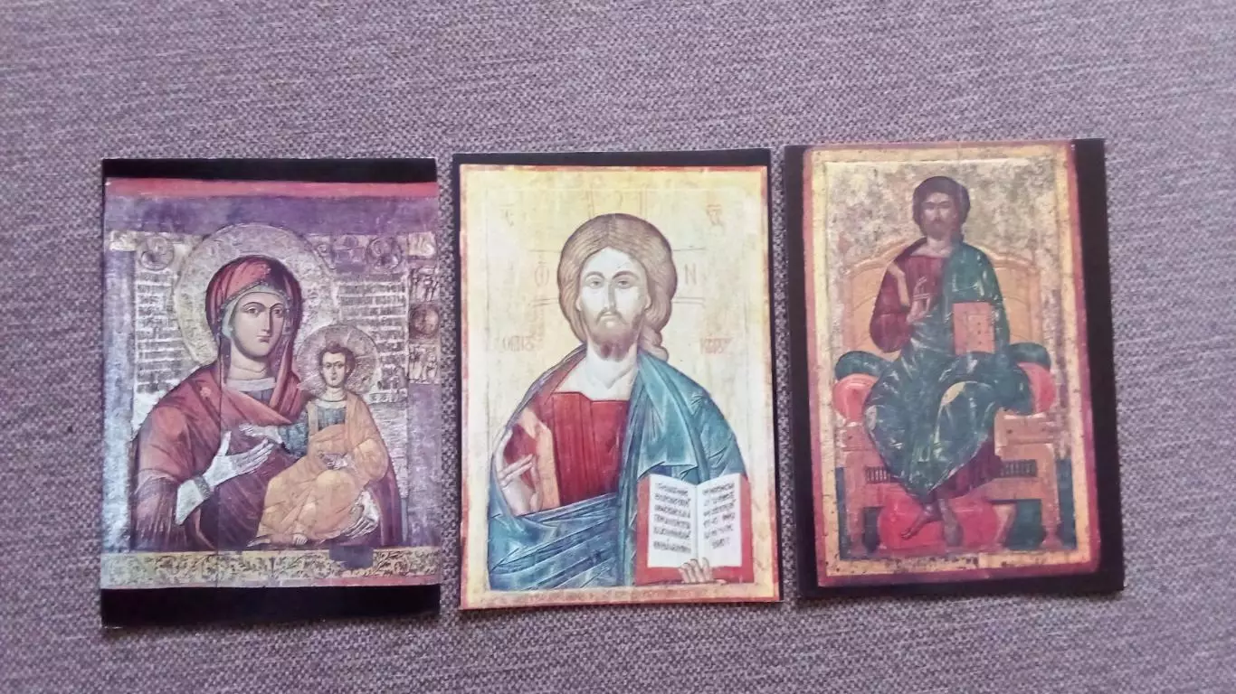 Болгария : Иконы Несебра 1978 г. полный набор - 9 открыток (чистые) Религия 5