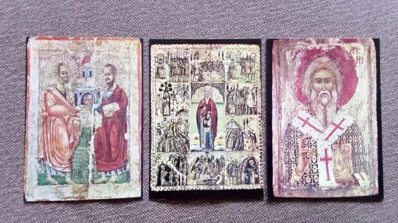 Болгария : Иконы из национального музея 1978 г. полный набор - 9 открыток 6