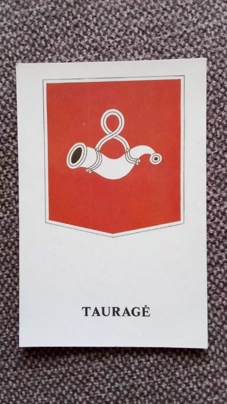 Карманный календарик : герб города Таураге (Taurage) 1990 г. Литва Литовская ССР