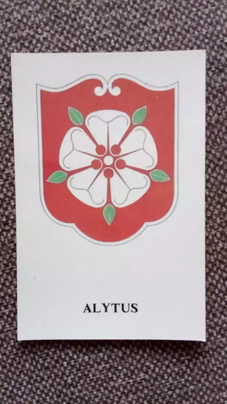 Карманный календарик : герб города Алитус (Alytus) 1990 г. Литва Прибалтика