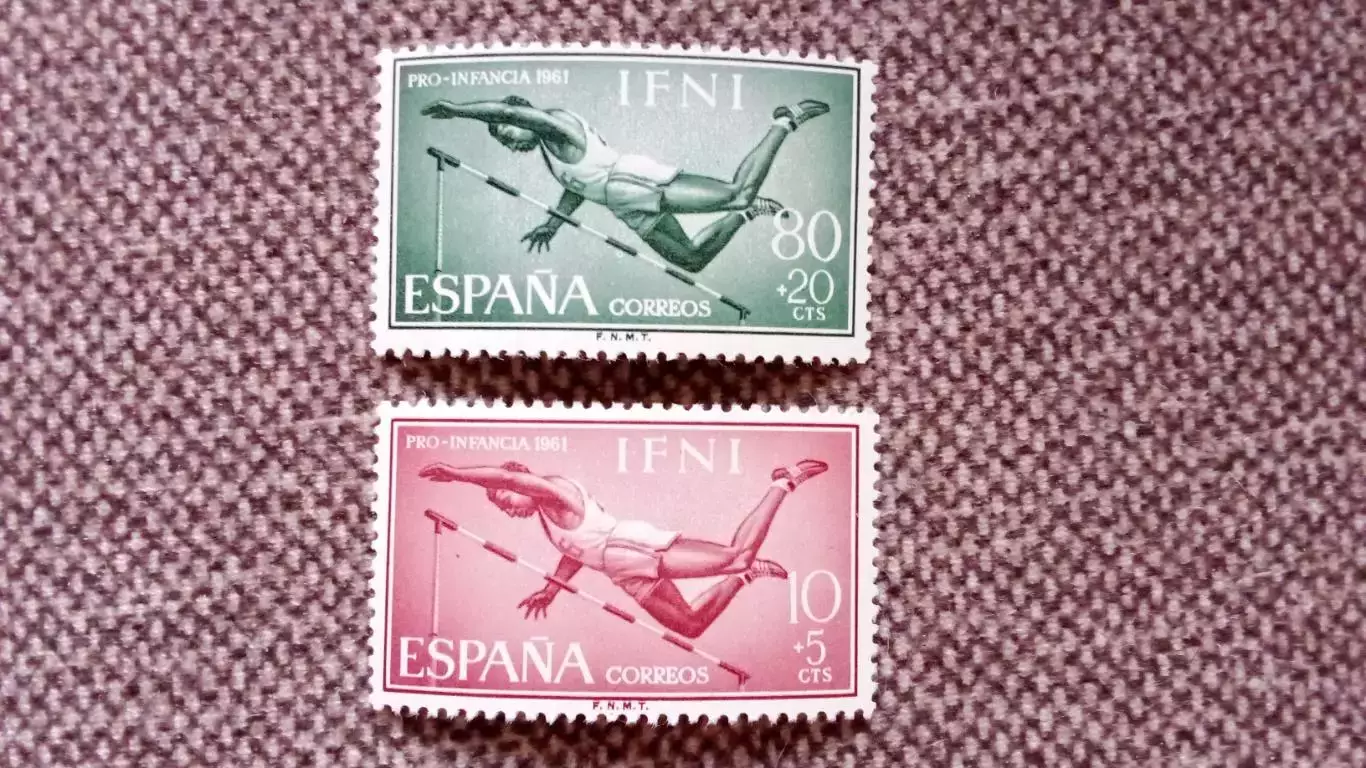 Ифни - Испания 1961 г. MNH ** (легкая атлетика , спорт ) Прыжки в высоту