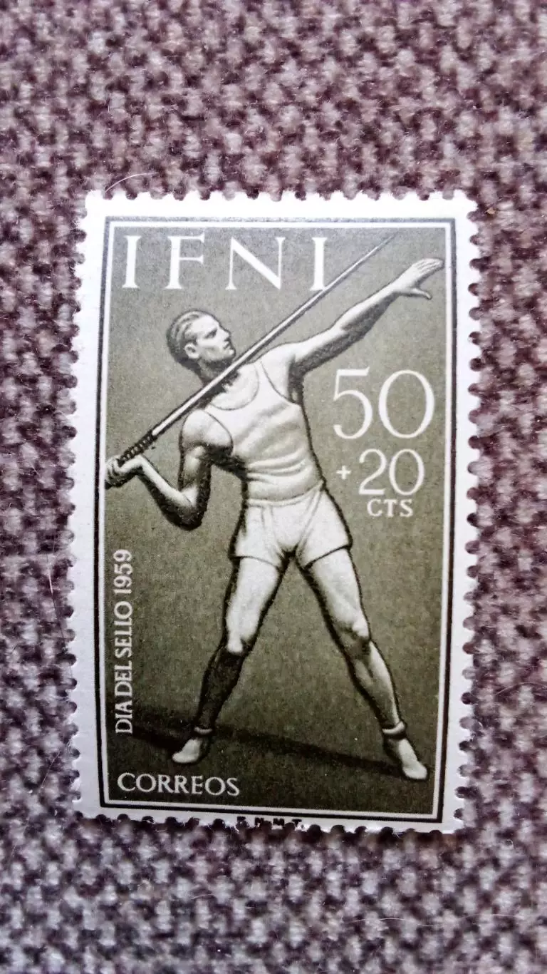Ифни - Испания 1959 г. MNH ** (легкая атлетика , спорт) Метание копья