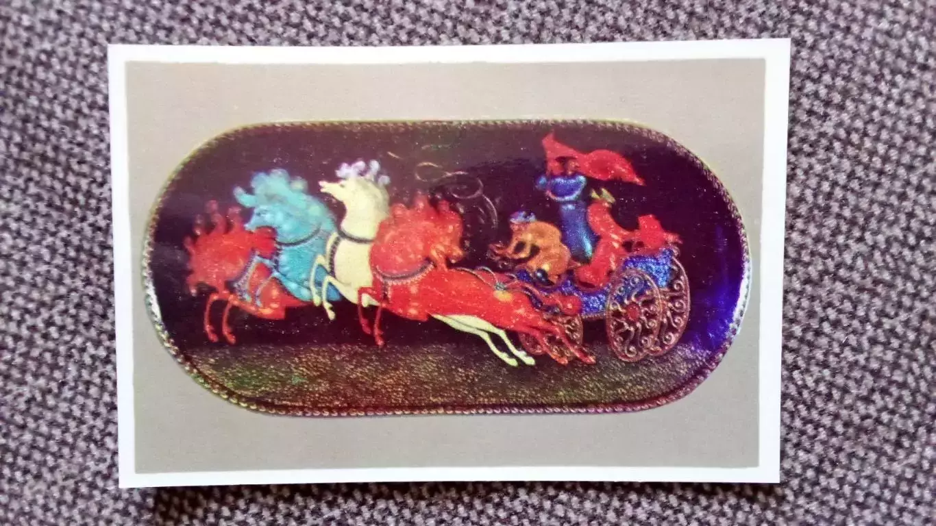 Карманный календарик : Холуя Тачанка 1979 г. Живопись Гражданская война Лошадь