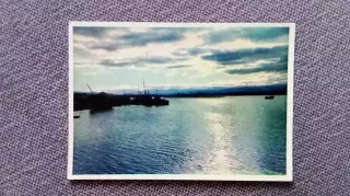 У поселка Усть - Баргузин 1956 г. Лодка Катер Транспорт (почтовая карточка)