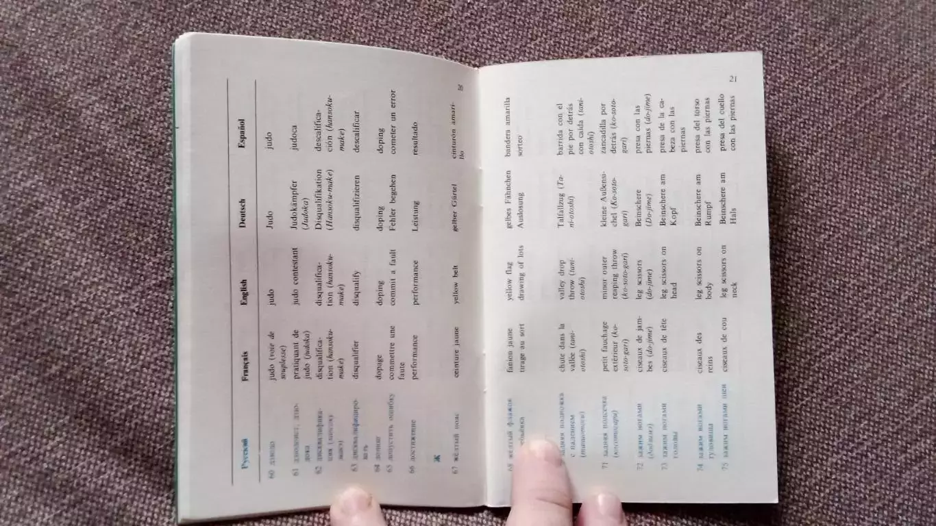 Дзюдо : спортивные термины на пяти языках 1979 г. Спорт Борьба Дзю-до Олимпиада 3