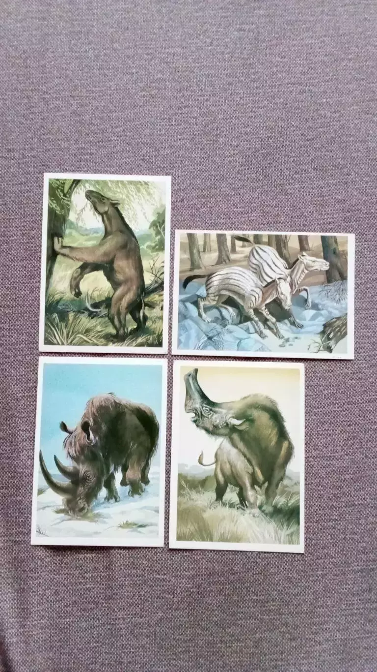 Из глубины веков 1986 г. Выпуск № 3 , полный набор - 16 открыток (Динозавры) 5