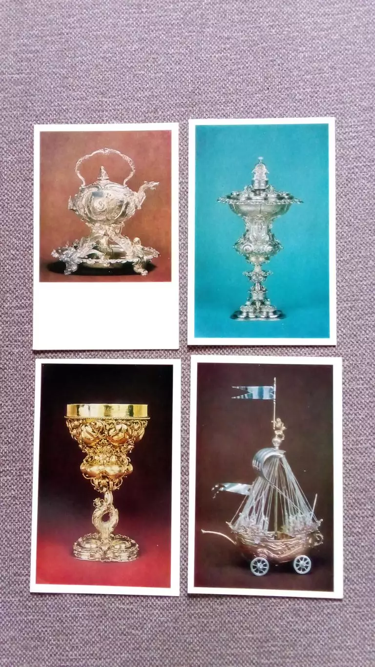 Западноевропейское серебро в Эрмитаже 1982 г. полный набор - 16 открыток 4