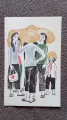 Вьетнамские девушки . Война во Вьетнаме 1969 г. Девушки в щляпах