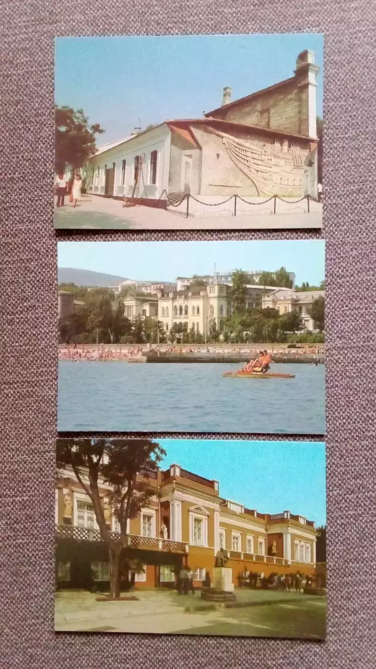 Города СССР : Феодосия 1983 г. полный набор - 10 почтовых карточек с марками 4