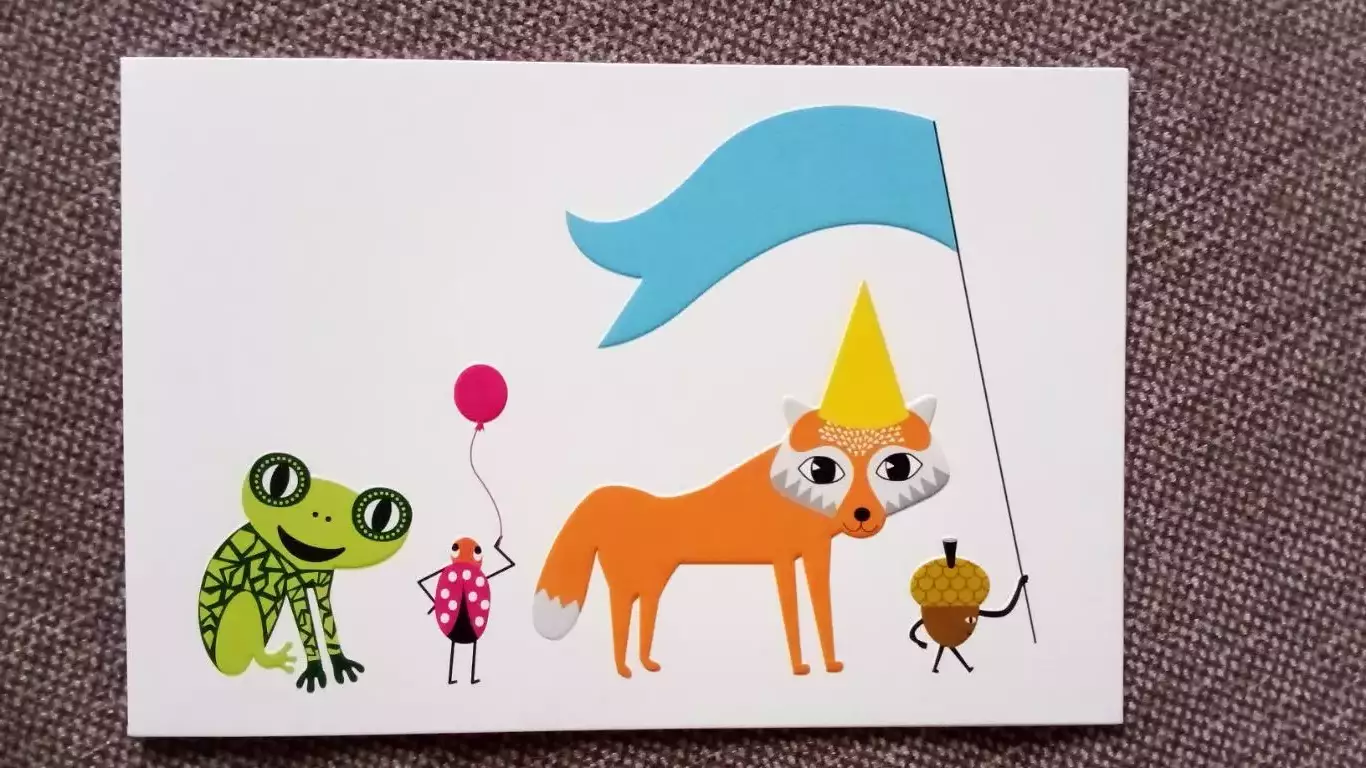 Открытка с разворотом (2000 - е годы) Потешные животные Поздравительная (РЕДКАЯ) 1