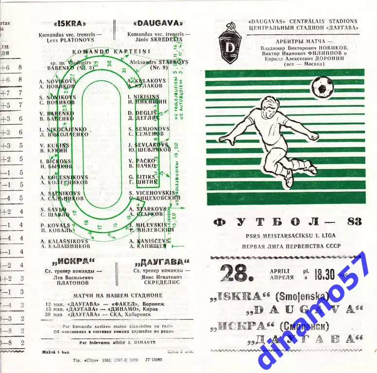 Даугава Рига - Искра Смоленск - 1983