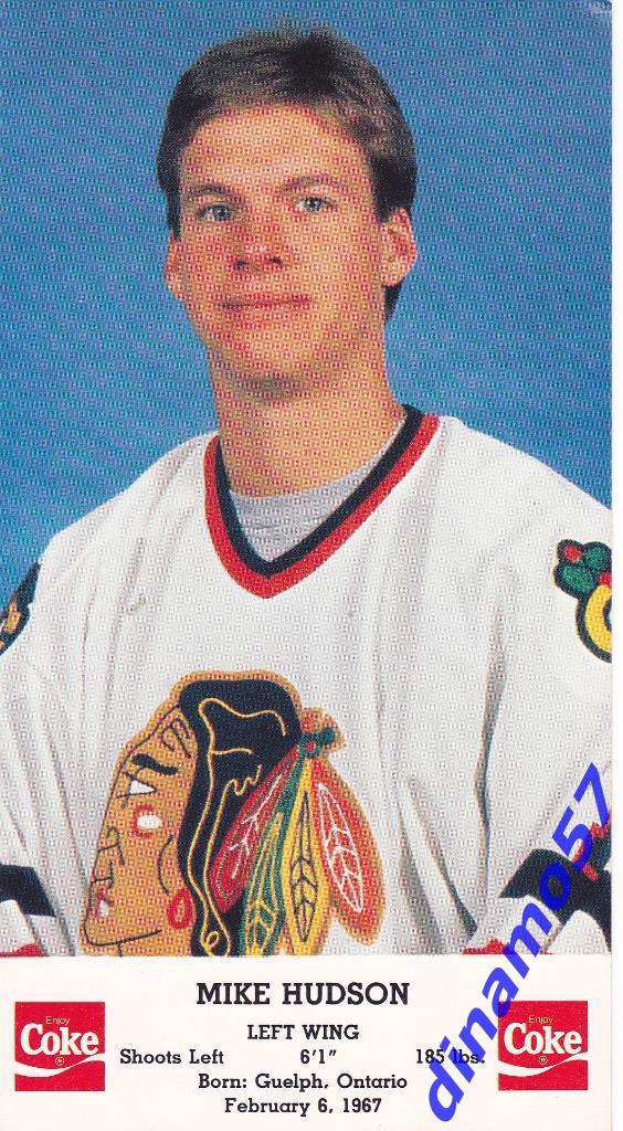 Игроки команды CHICAGO BLACKHAWKS 1989-1990 - MIKE HUDSON