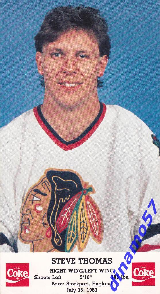 Игроки команды CHICAGO BLACKHAWKS 1989-1990 - STEVE THOMAS