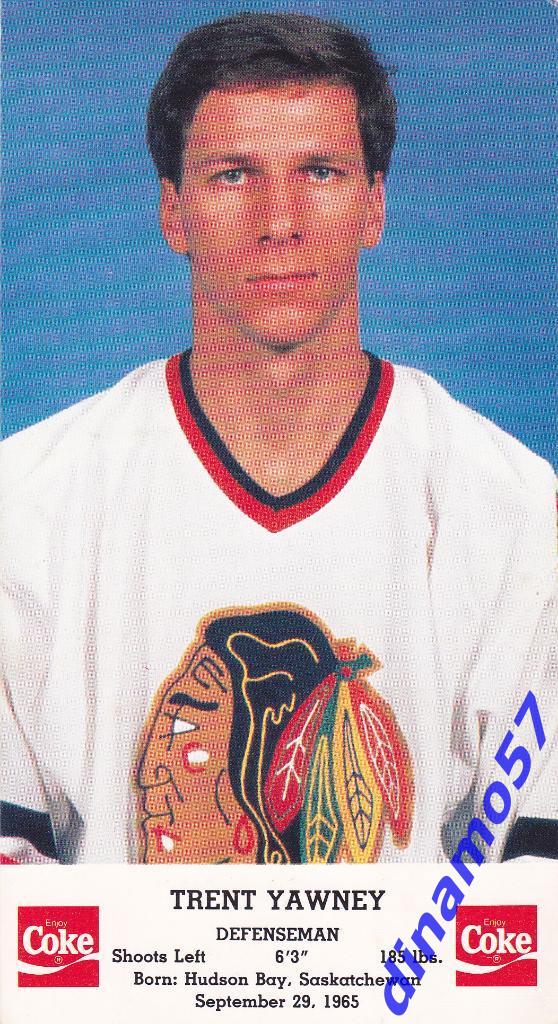 Игроки команды CHICAGO BLACKHAWKS 1989-1990 - TRENT YAWNEY