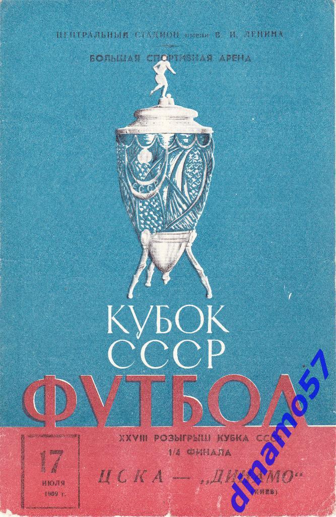 ЦСКА (Москва) – ДИНАМО (Киев) 17.07.1969 Кубок СССР, 1/4