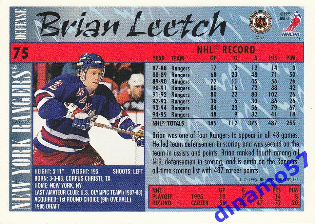 Хоккейная карточка Брайан Лич 1