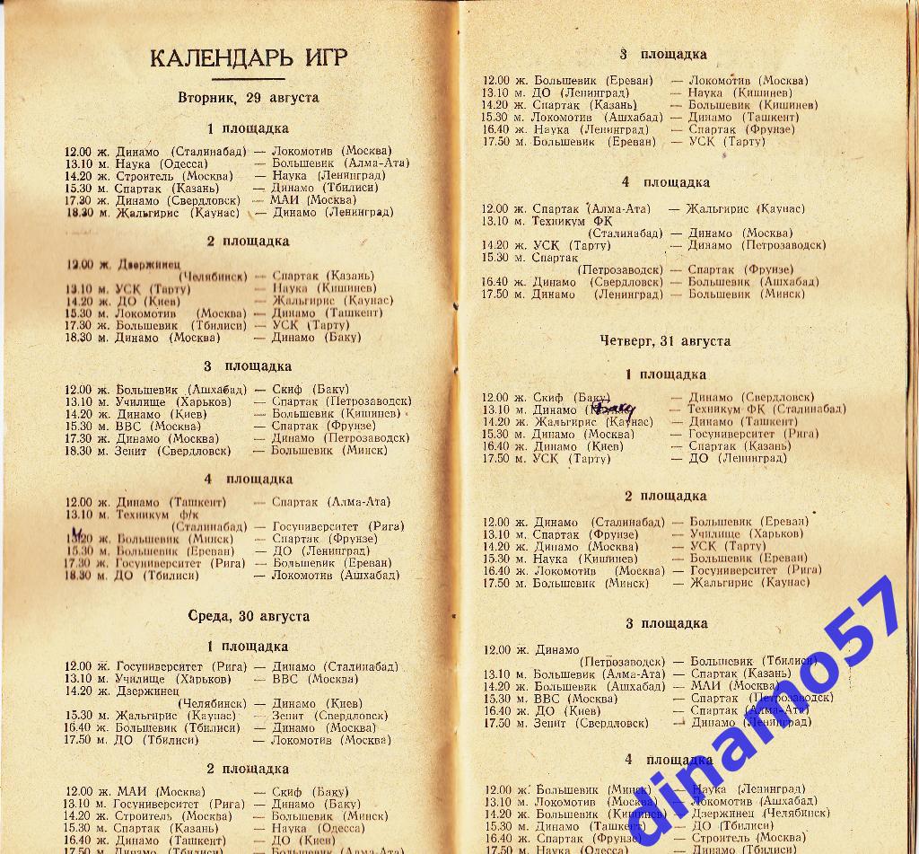 Баскетбол. Чемпионат СССР 1950 (Вильнюс) 29.08.-10.09.1950 1
