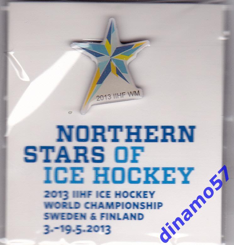 Официальный значок- Чемпионат Мира по хоккею Швеция/Финляндия 2013