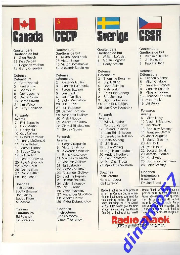 Кубок Канады 1976 (СССР сборная) 5