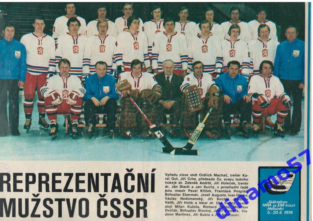 Чемпионат мира по хоккею - Финляндия 1974 журнал Cтадион № 19 за 1974 год 1
