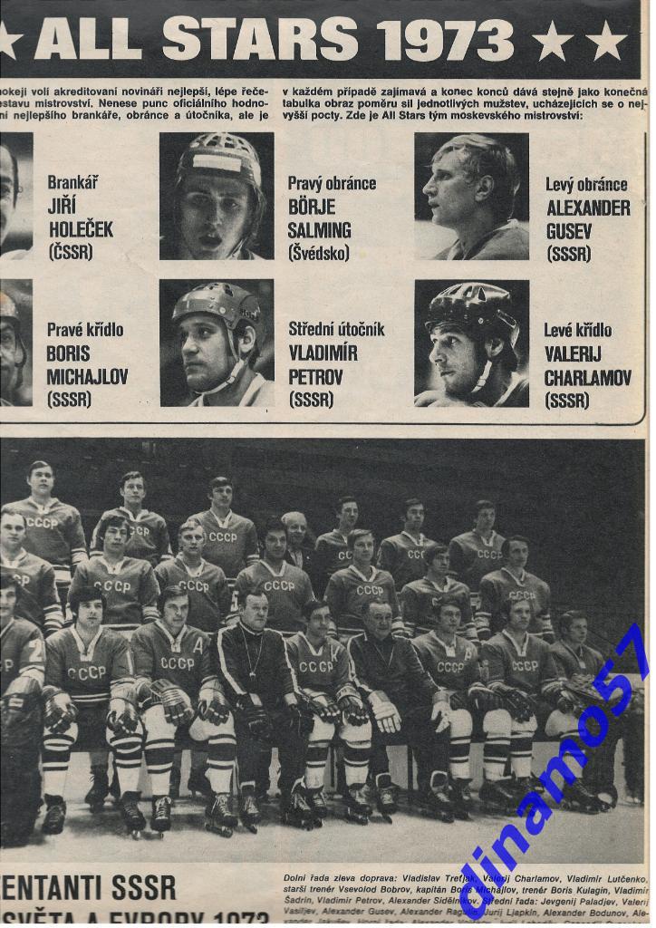 Чемпионат мира по хоккею - Москва 1973 журнал Cтадион № 18 за 1973 год 2
