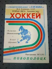 Химик (Новополоцк) - Корд(Щёкино)22-23.10.1991г.