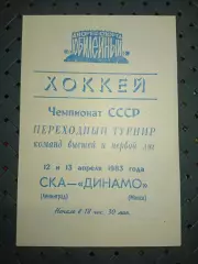 СКА(Ленинград)-Динамо (Минск) 12-13.04.1983г.