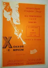 Водник(Архангельск)- Зоркий (Красногорск)29.11.87г.