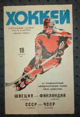 Швеция -Финляндия , СССР -ЧССР 18.12.1981г.турнир на приз Известий