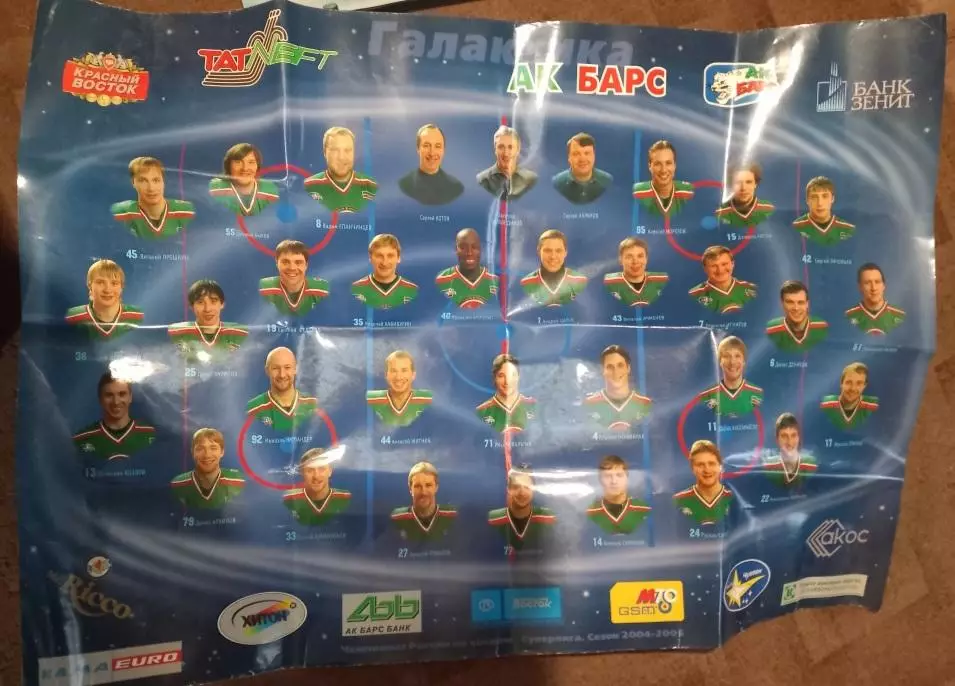 Плакат Ак Барс состав команды сезона 2004/05