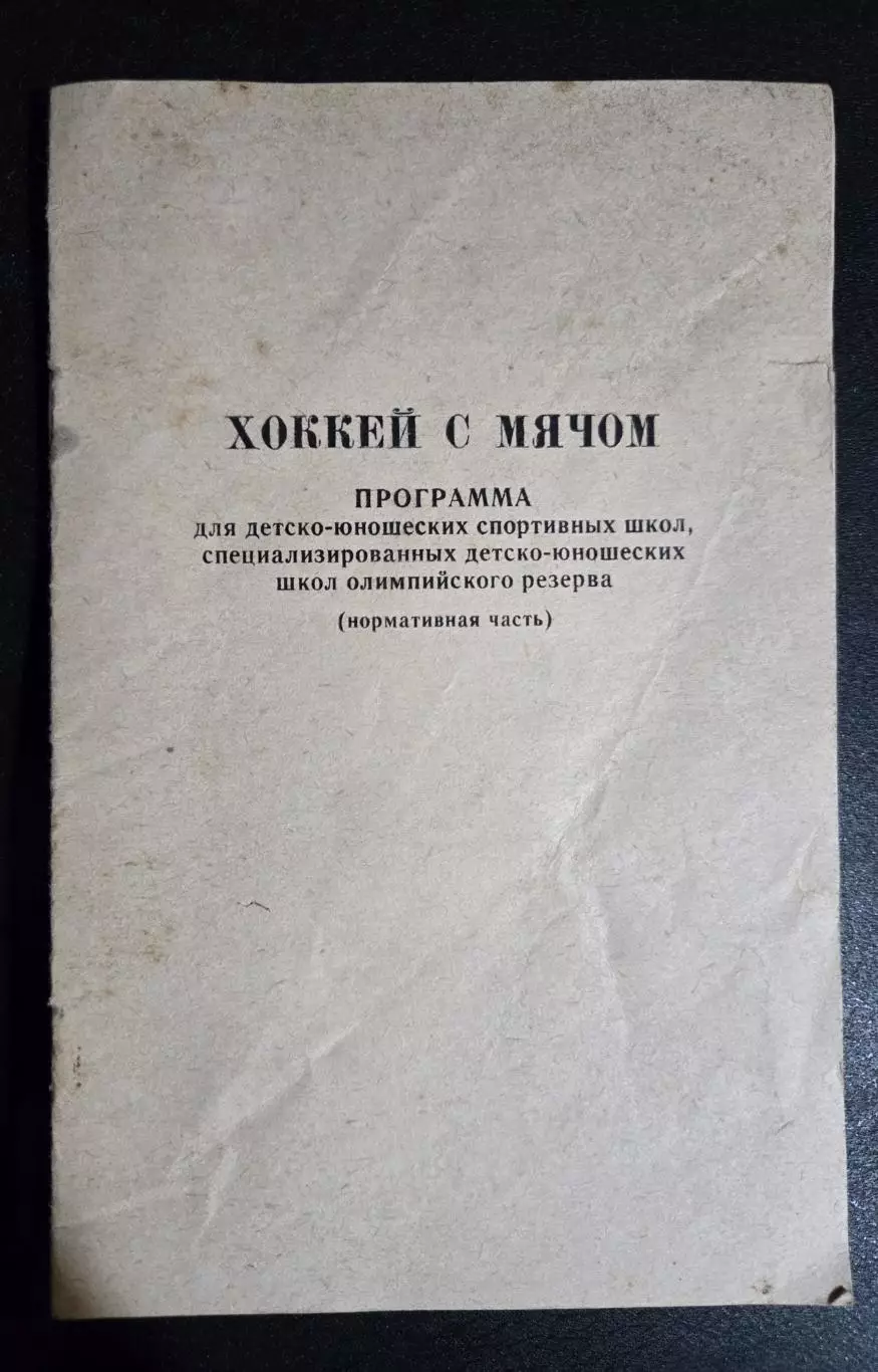 Хоккей с мячом программа для ДЮСШ 1990