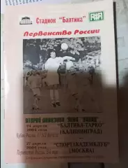 Балтика-Тарко Калининград - Спортакадемклуб Москва 24/27.04.2004