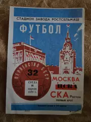 ЦСКА Москва - СКА Ростов 8.04.1970