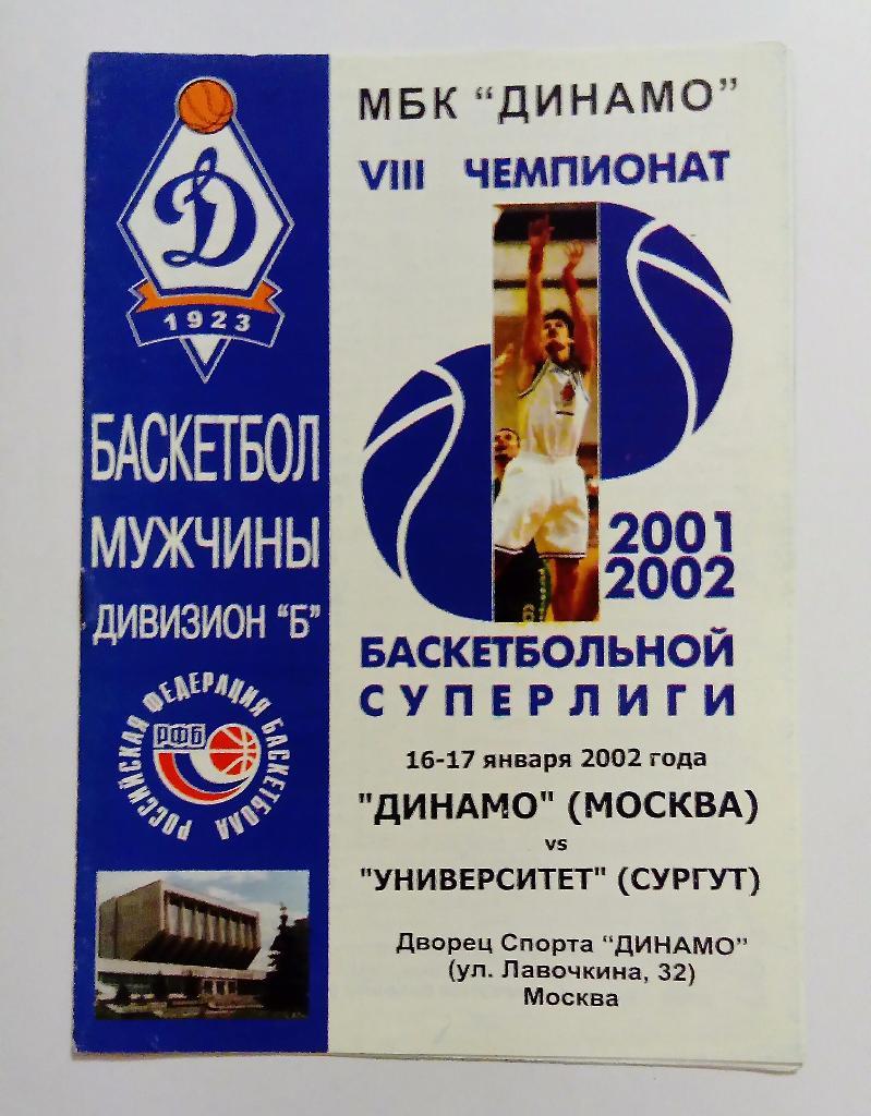 Динамо Москва - Университет Сургут 16/17.01.2002