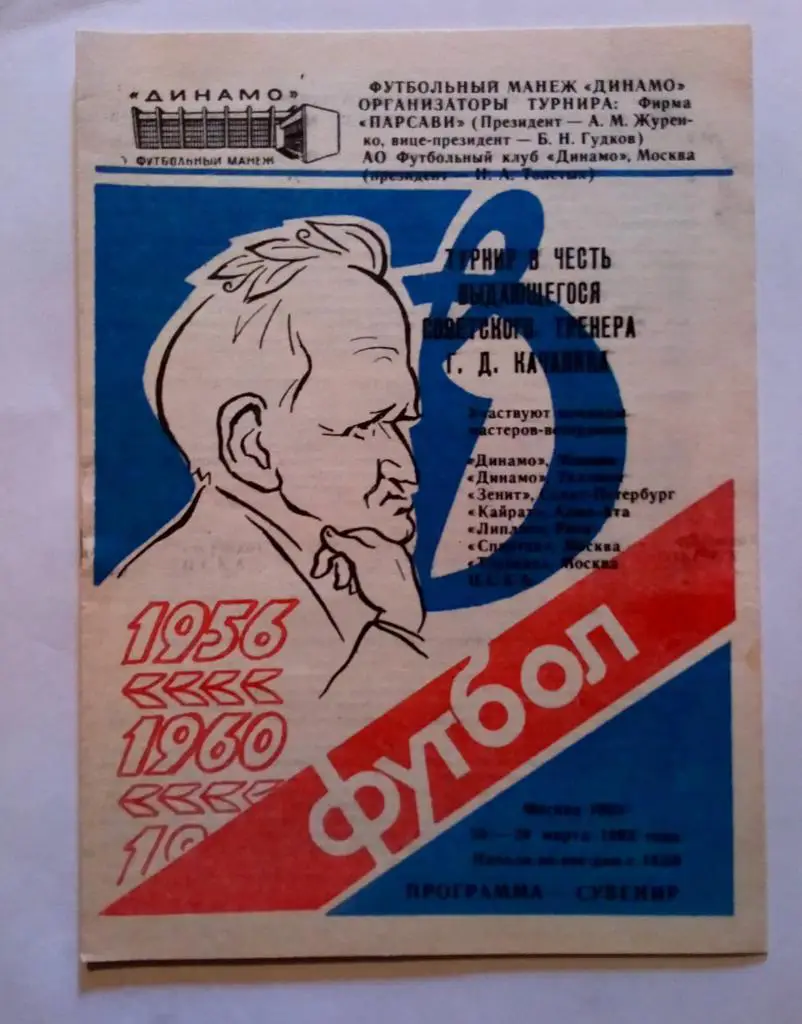 Турнир Качалина 26-29.03.1993 Спартак Москва, Динамо Москва, Зенит, ЦСКА и др.