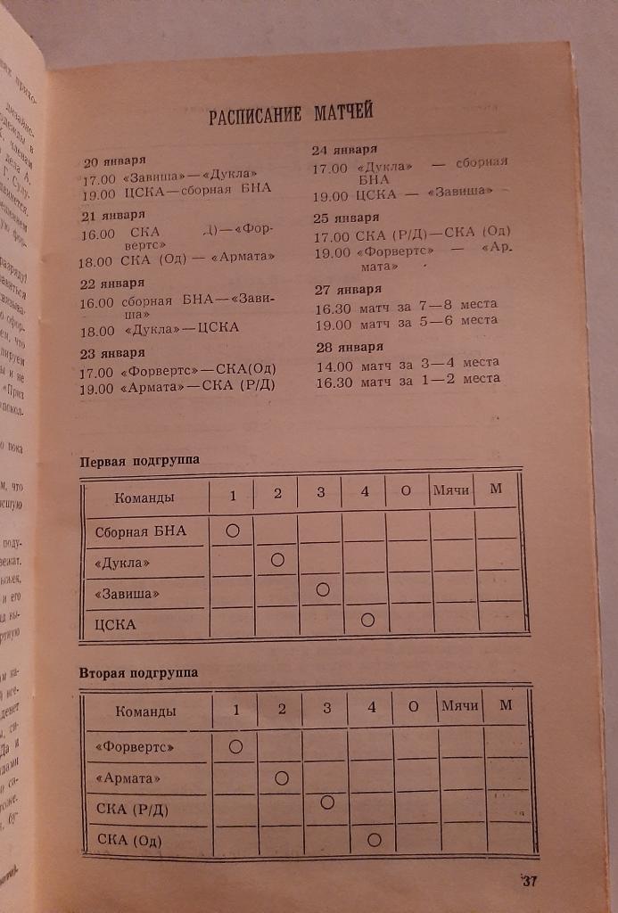 Турнир команд дружественных армий Красная звезда 1989 ЦСКА СКА Ростов СКА и др. 1