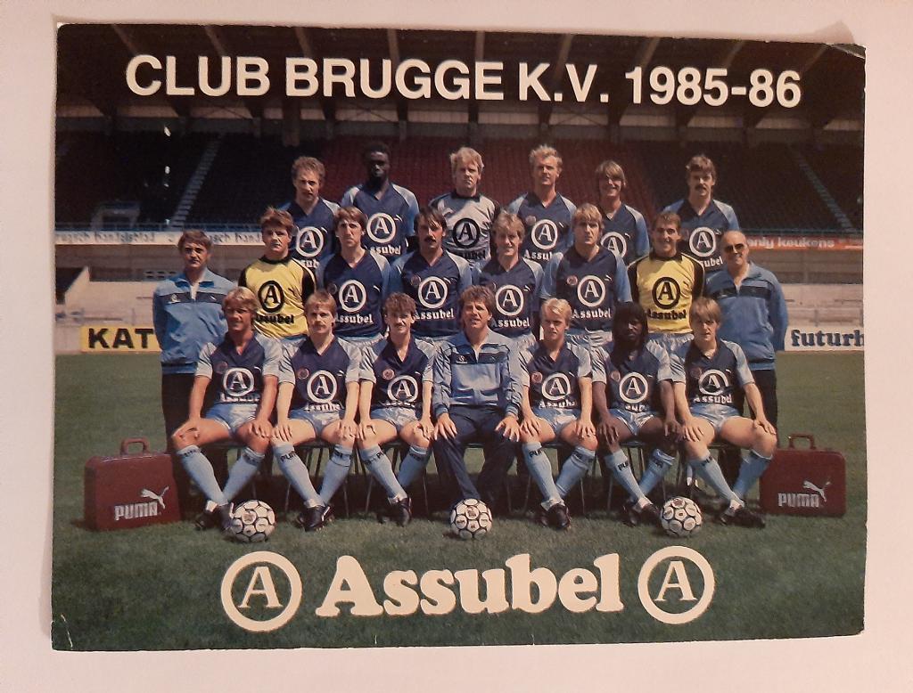 Открытка Брюгге сезон 1985/1986