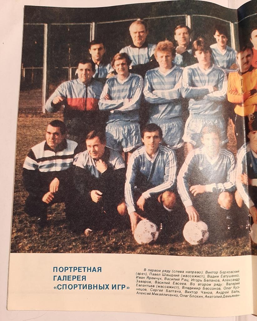 Журнал Спортивные игры № 4 1987 Плакат Динамо Киев 2