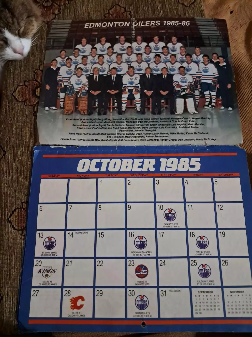 Календарь Эдмонтон Ойлерз сезон 1985/1986 1