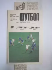 Спартак Москва - Динамо Киев + отчет 1984 (ф)