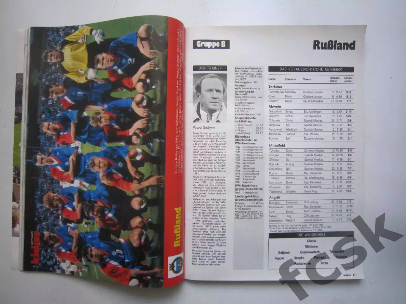 Чемпионат Мира 1994 США ЧМ 94 Сборная России 1