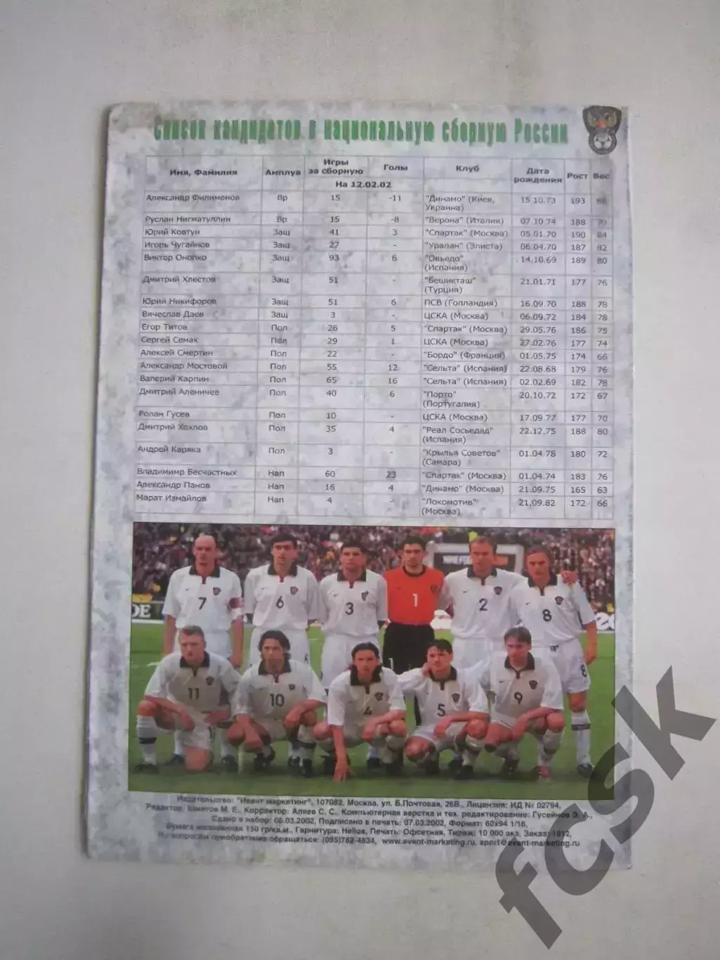 Чемпионат Мира по футболу 2002 ЧМ 02 Япония / Корея сборная России 1