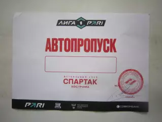 Спартак Кострома 2025-2026 Автопропуск