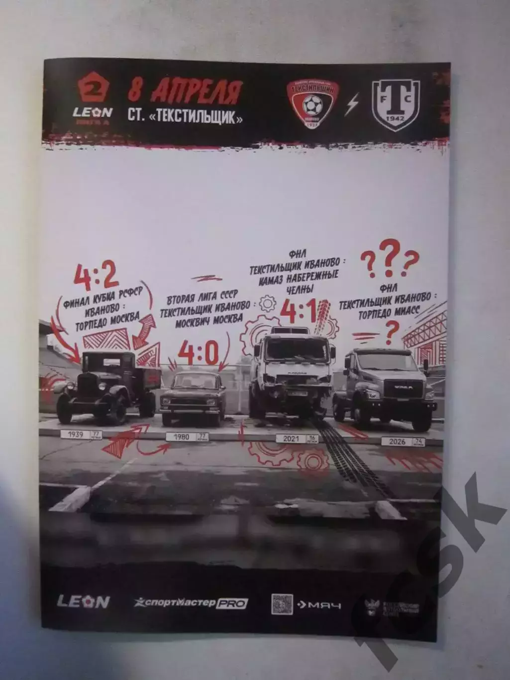 Текстильщик Иваново - Торпедо Миасс 08.04.2026 Официальная программа