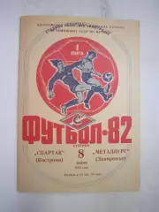 Спартак Кострома - Металлург Запорожье 1982 (Б)