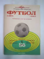Спартак Кострома - Торпедо Владимир 1986 (Б)