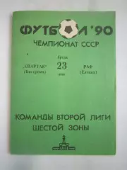 Спартак Кострома - РАФ Елгава 1990 (Б)