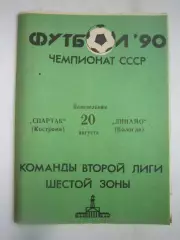 Спартак Кострома - Динамо Вологда 1990 (Б)