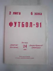 Спартак Кострома - Динамо-Прометей Ленинград 1991 (Б)