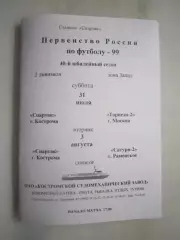 Спартак Кострома - Торпедо-2 Москва / Сатурн-2 Раменское 1999 (Б)